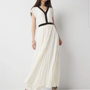 White House Black Market Ivory and Black Maxi Dress
